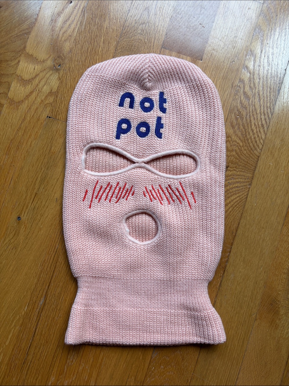 Not Pot Pink Knit Face Mask Balaclava - Playful Pink Ski Mask